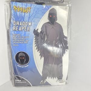 Spirit Shadow Reaper Kids Costume - Black with Red Light-Up EyesSpirit Halloween